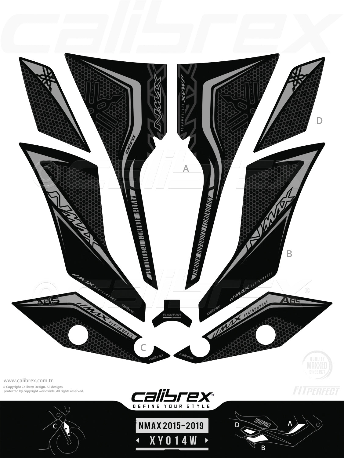 Yamaha Nmax 2015-2019 Tank Pad & Protection Kit Calibrex XY014W