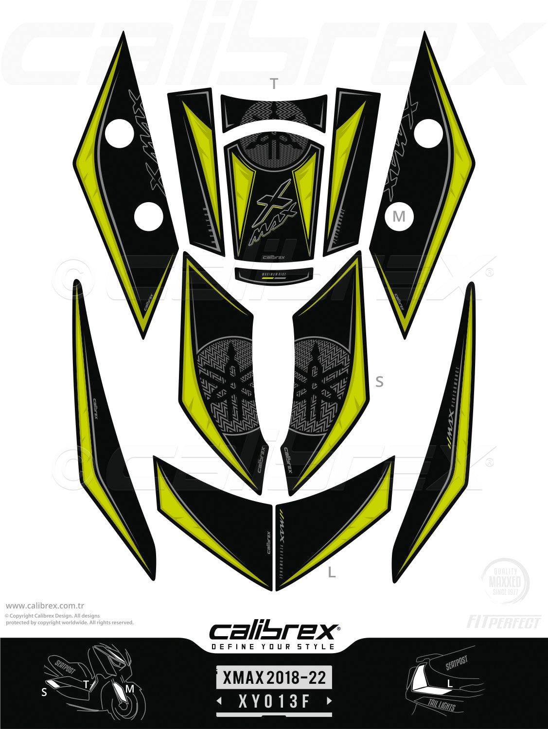 Yamaha Xmax 2018-2022 Tank Pad & Protection Kit Calibrex XY013F