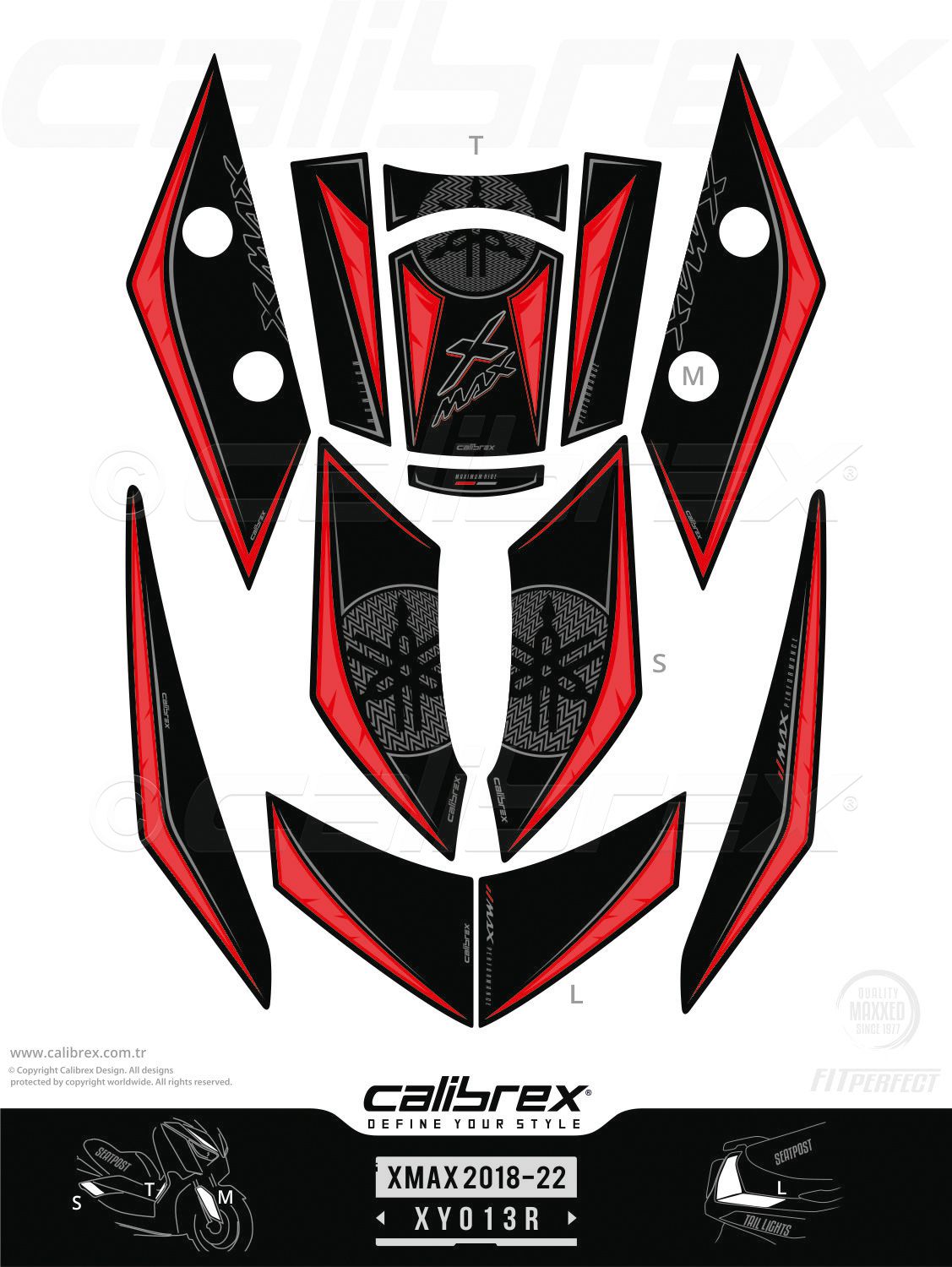 Yamaha Xmax 2018-2022 Tank Pad & Protection Kit Calibrex XY013R