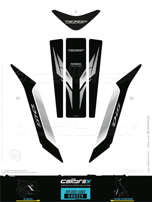 Honda Dio 2021-2026 Tank Pad & Protection Kit Red Calibrex XHD22V