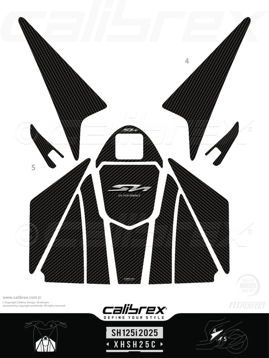 Honda SH125i 2025-2026 Tank Pad & Protection Kit Carbon Calibrex XHSH25C