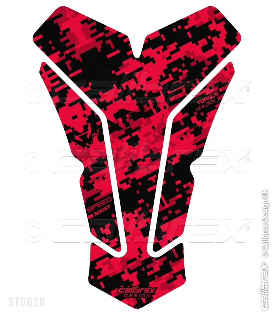 Wanted Digital Camo Tank Pad Red Calibrex ST062R