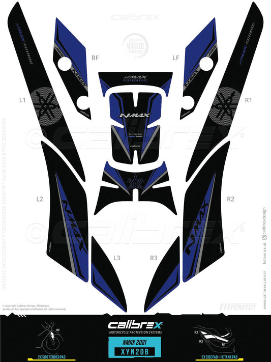 Yamaha Nmax 2021-2024 Tank Pad & Protection Kit Calibrex XYN20B