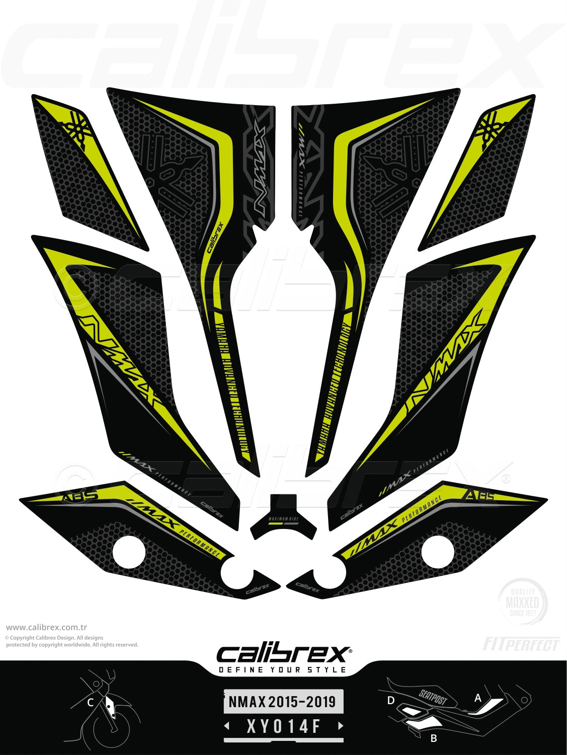 Yamaha Nmax 2015-2019 Tank Pad & Protection Kit Calibrex XY014F