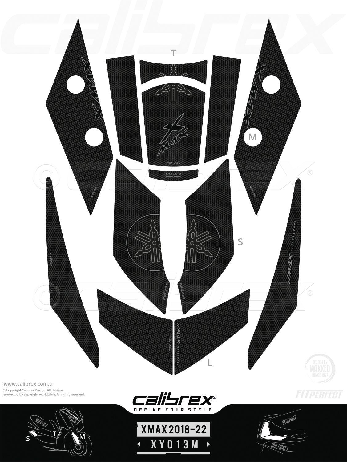 Yamaha Xmax 2018-2022 Tank Pad & Protection Kit Calibrex XY013M