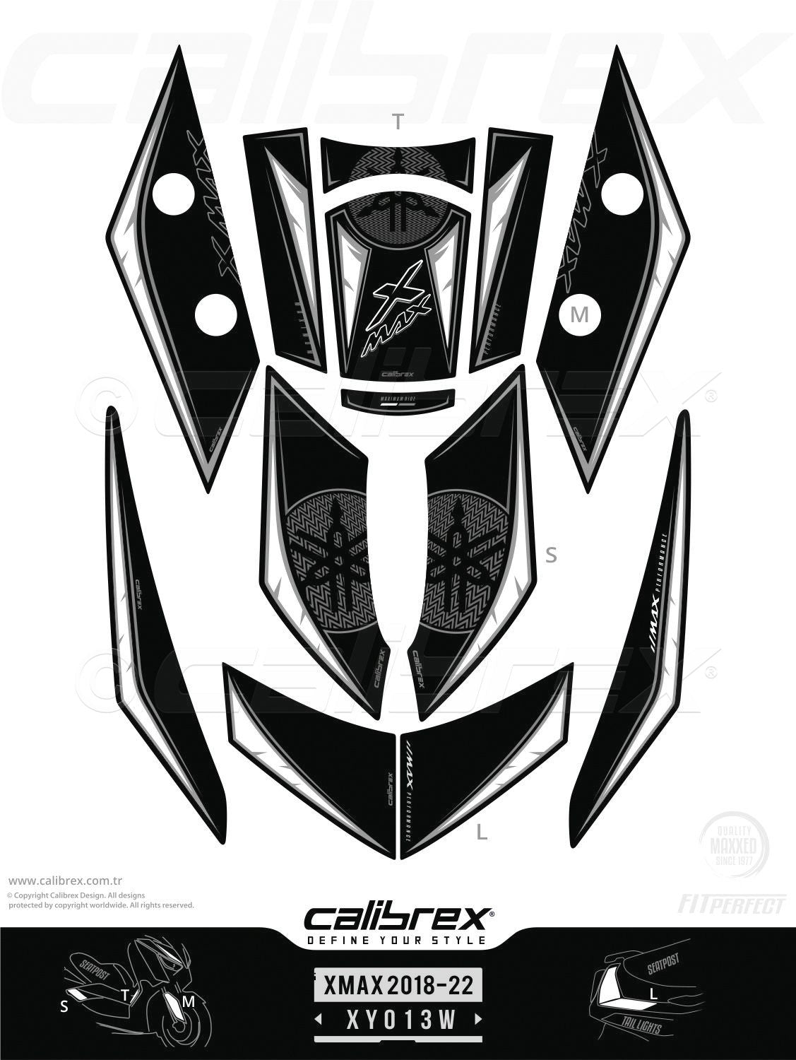Yamaha Xmax 2018-2022 Tank Pad & Protection Kit Calibrex XY013W