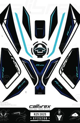 yamaha r-25 tank pad tail pad knee pad 2025 icon blue calibrex