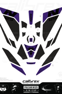 bajaj pulsar n125 purple tank pad knee pad calibrex