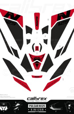 bajaj pulsar n125 red tank pad calibrex